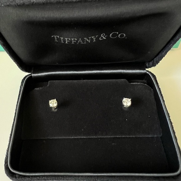 Tiffany & Co. Silver Solitaire Earrings - Picture 5 of 16